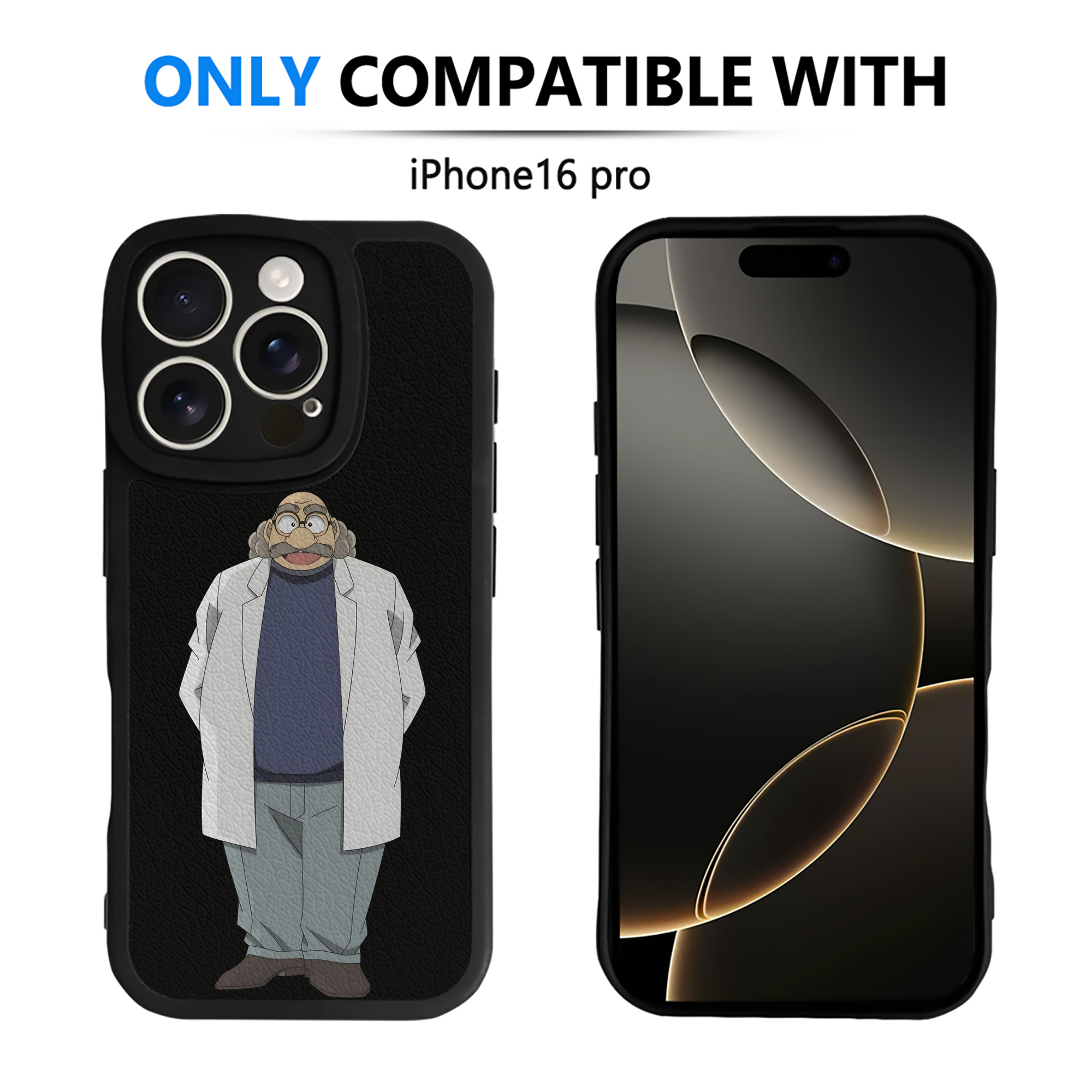 （画像用） 名探偵コナン あがさ ひろし Detective Conan Agasa Hiroshi 【iPhone 16シリーズ対応】シリコンスマホケース（レザー調） 材質：シリコン